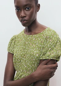 Printed dress with side opening