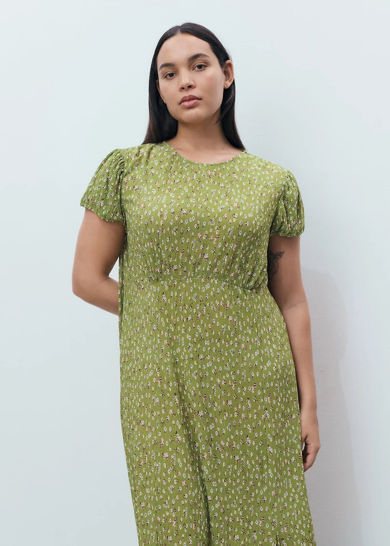 Printed dress with side opening