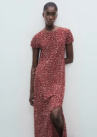 Printed dress with side opening