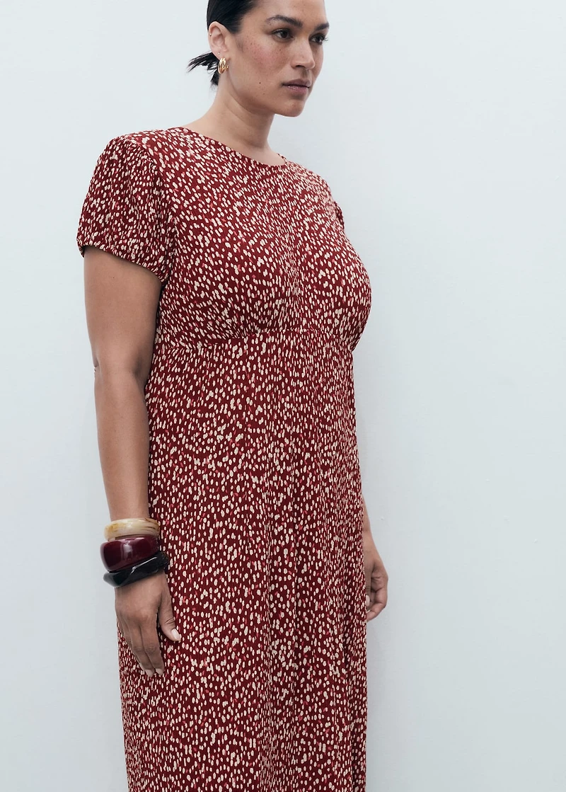 Printed dress with side opening