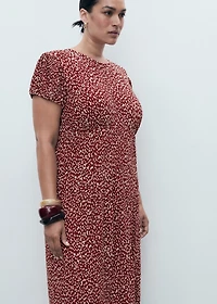Printed dress with side opening