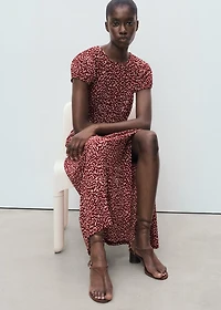 Printed dress with side opening