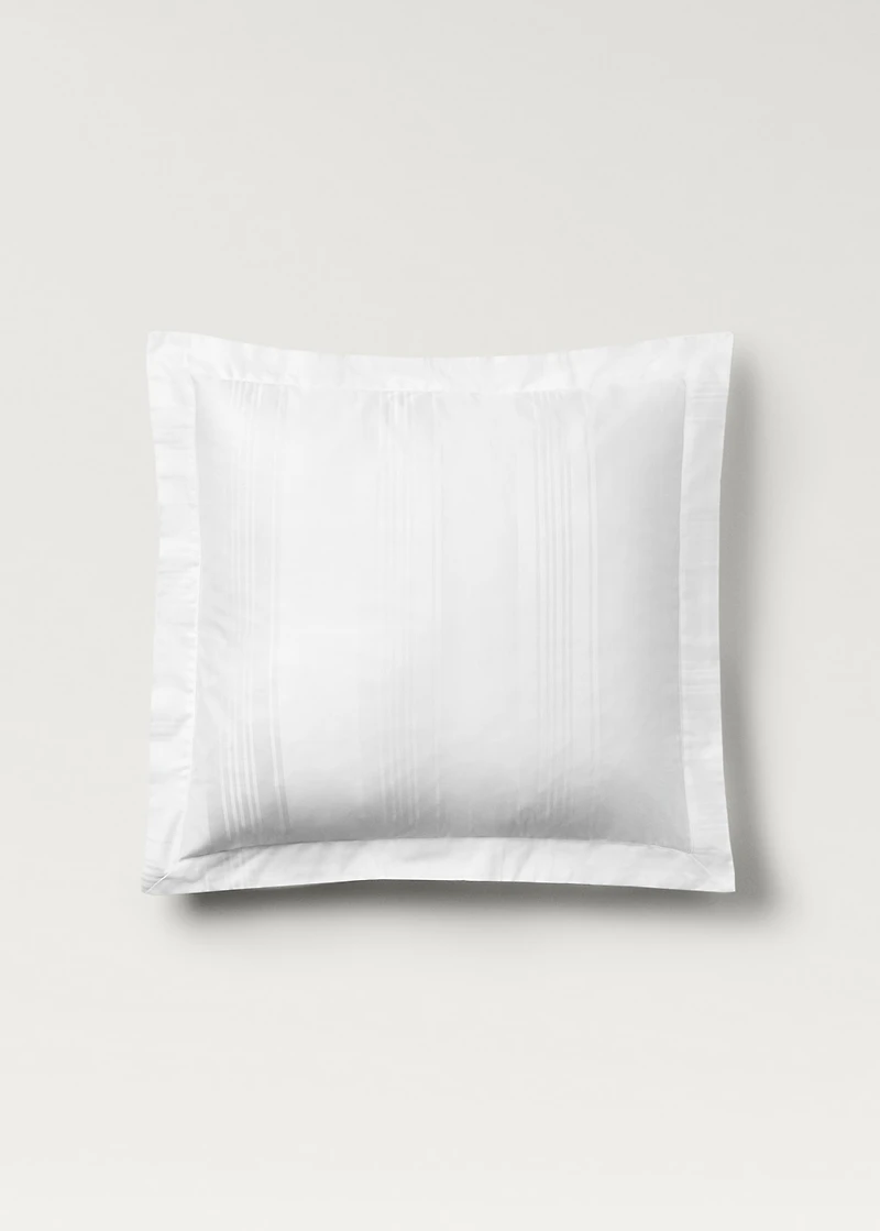 Two 300-thread count cotton satin striped pillowcases 60x60 cm