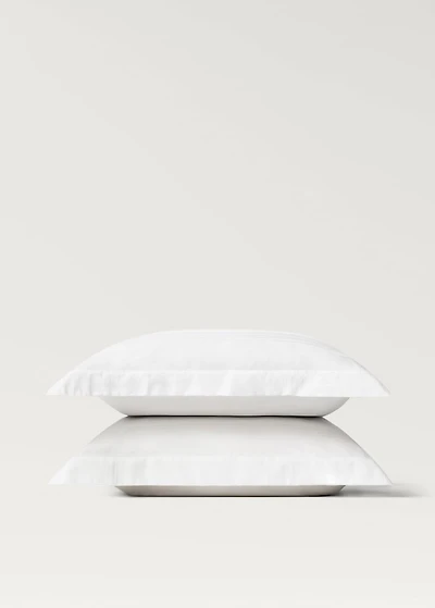 Two 300-thread count cotton satin striped pillowcases 60x60 cm