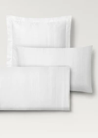 Two 300-thread count cotton satin striped pillowcases 60x60 cm