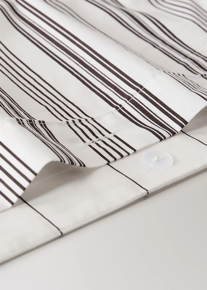 Reversible striped cotton duvet cover for 135/140 cm bed