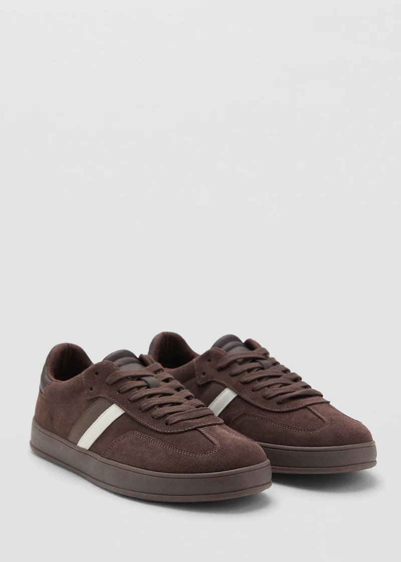 Combined suede leather sneakers