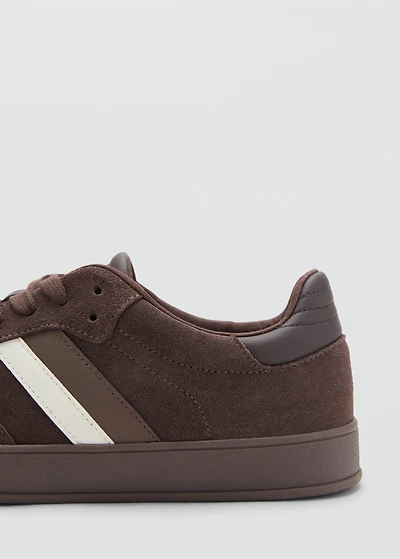 Combined suede leather sneakers