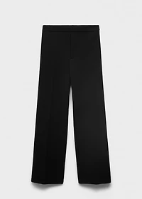 Straight-fit pants with elastic waist