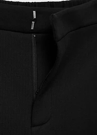 Straight-fit pants with elastic waist