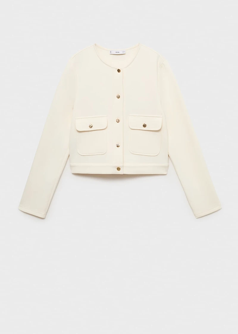Cotton cropped jacket with pockets
