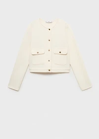 Cotton cropped jacket with pockets