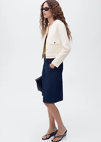 Cotton cropped jacket with pockets