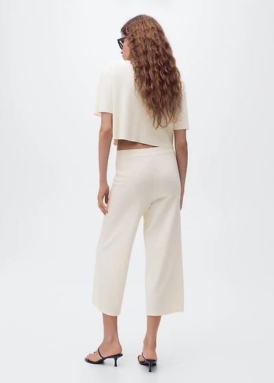 Crop knit trousers