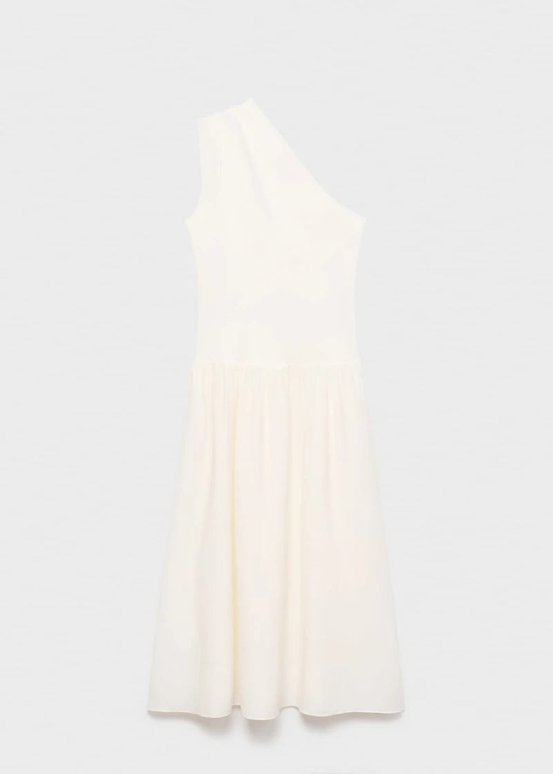 Asymmetrical combined knitted dress