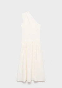 Asymmetrical combined knitted dress