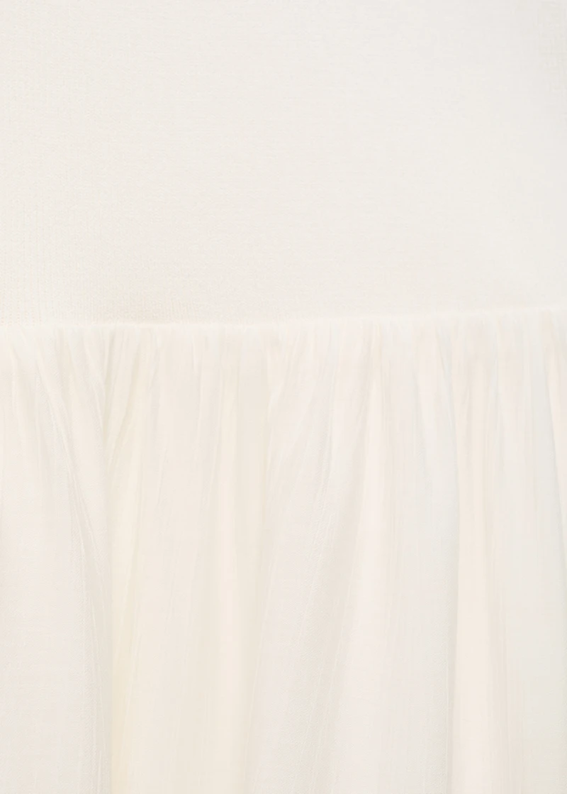 Asymmetrical combined knitted dress