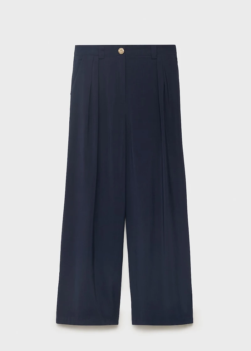 Straight-fit pleated pants