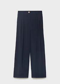 Straight-fit pleated pants