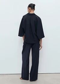 Straight-fit pleated pants