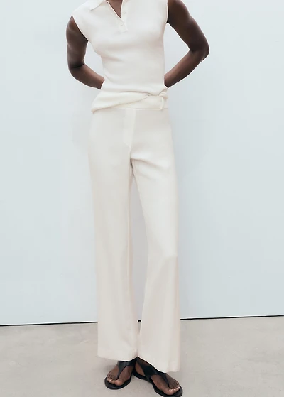 Straight-leg pants with belt loops