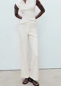 Straight-leg pants with belt loops