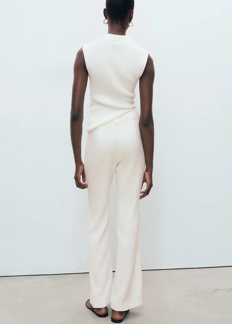 Straight-leg pants with belt loops