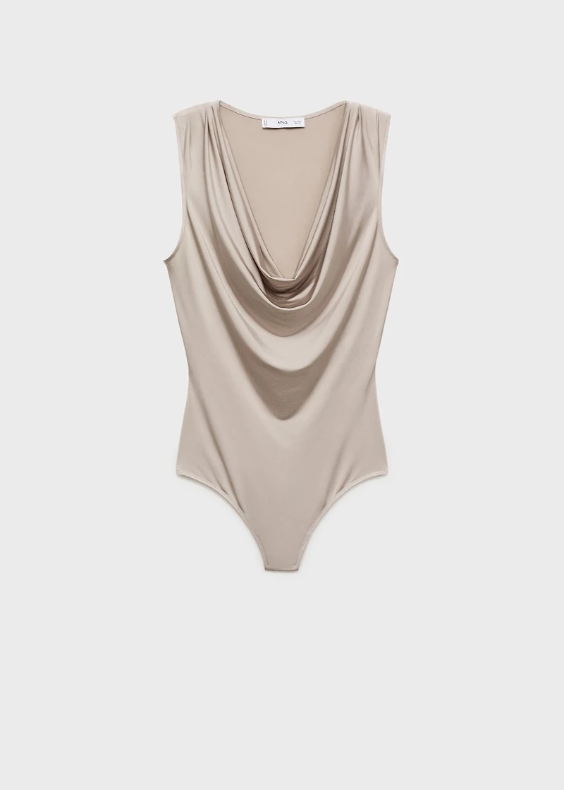 Bodysuit with draped neckline