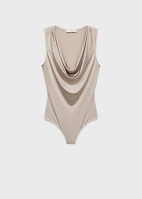 Bodysuit with draped neckline