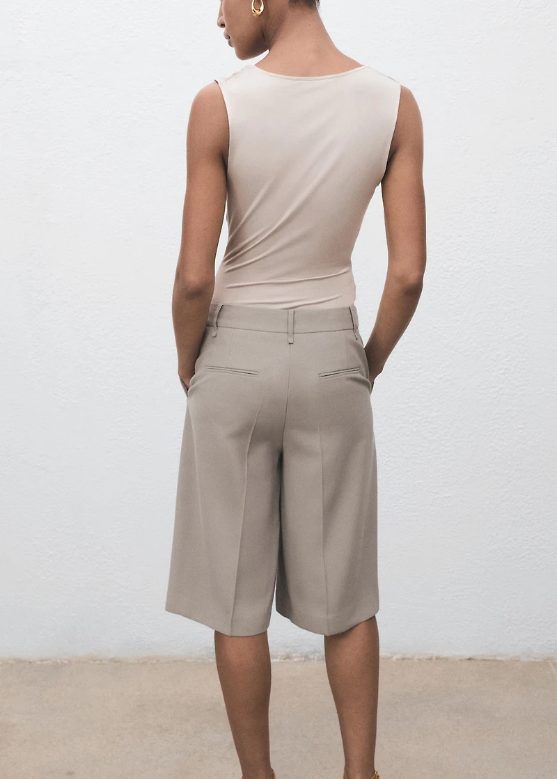 Bodysuit with draped neckline