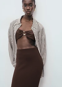 Fine knit midi skirt