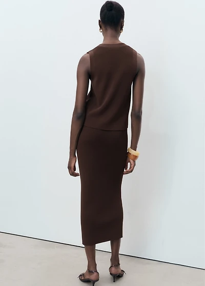 Fine knit midi skirt