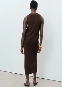 Fine knit midi skirt