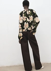 Semi-transparent floral blouse