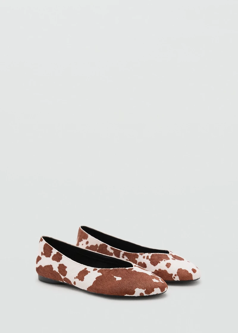 Cow leather ballet flats