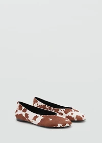 Cow leather ballet flats