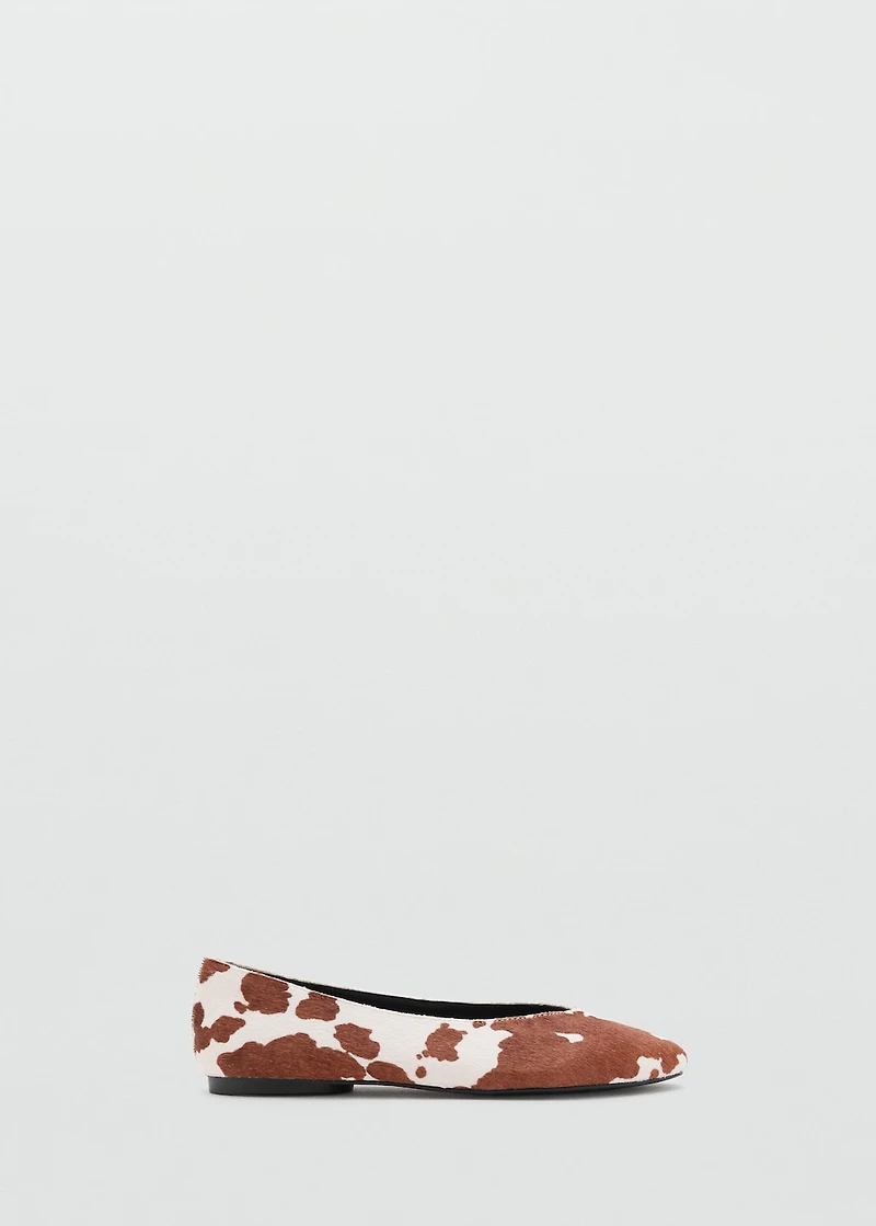 Cow leather ballet flats
