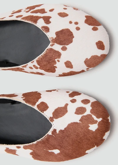 Cow leather ballet flats