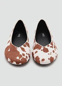 Cow leather ballet flats