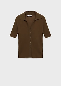 Ribbed polo-neck sweater