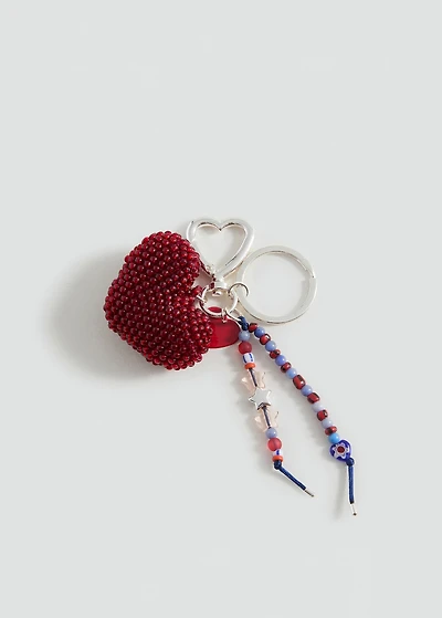 Beaded heart keychain