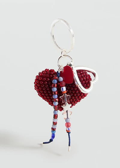 Beaded heart keychain