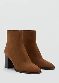 Suede block-heel boots