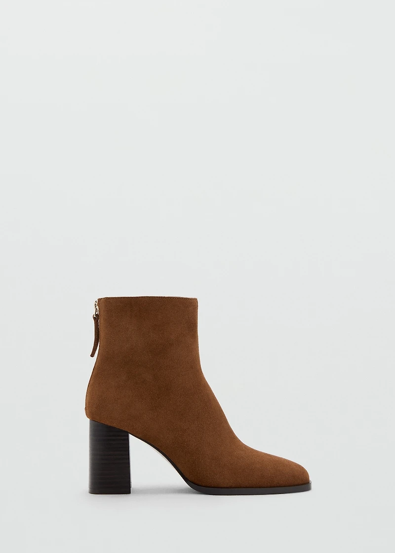 Suede block-heel boots