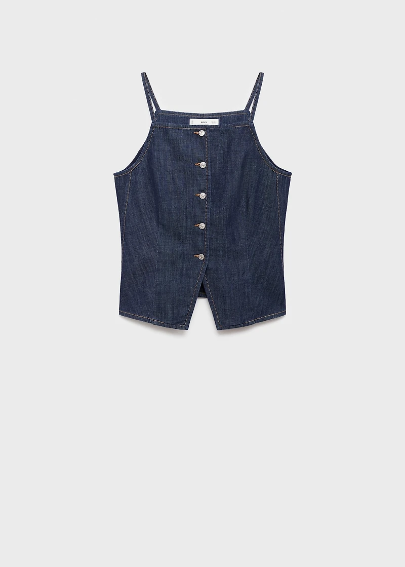 Buttoned denim top