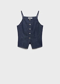 Buttoned denim top