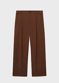 Straight-fit pleated pants