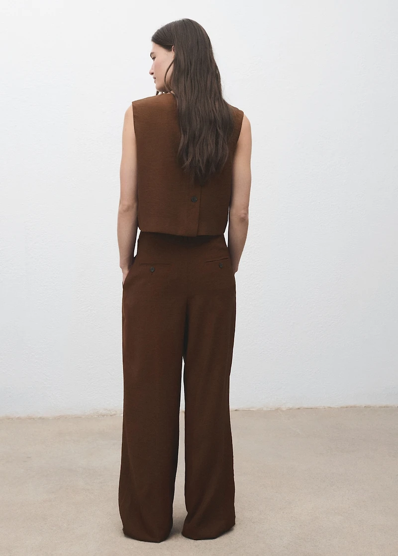 Straight-fit pleated pants