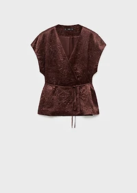 Double-breasted crinkled-effect vest