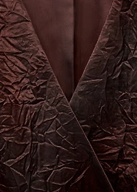 Double-breasted crinkled-effect vest